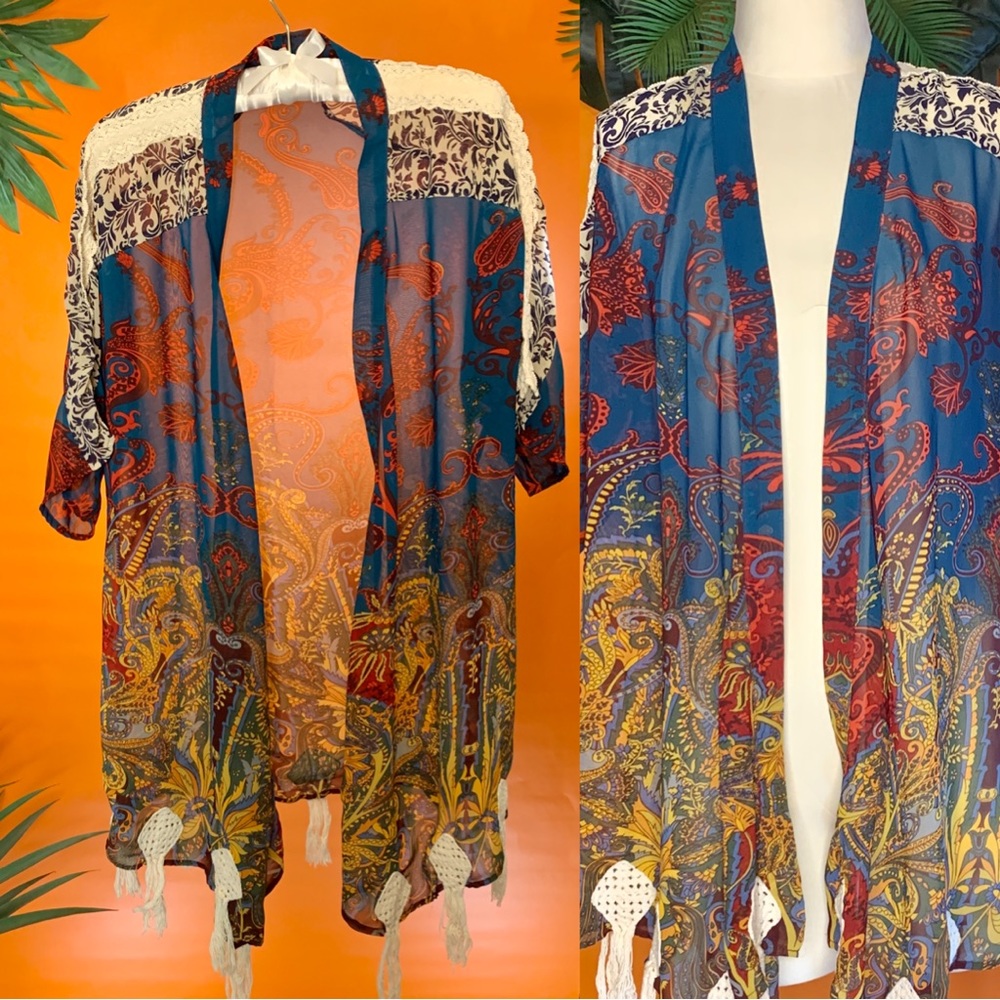 Gimmicks by BKE Open Front Kimono Blouse